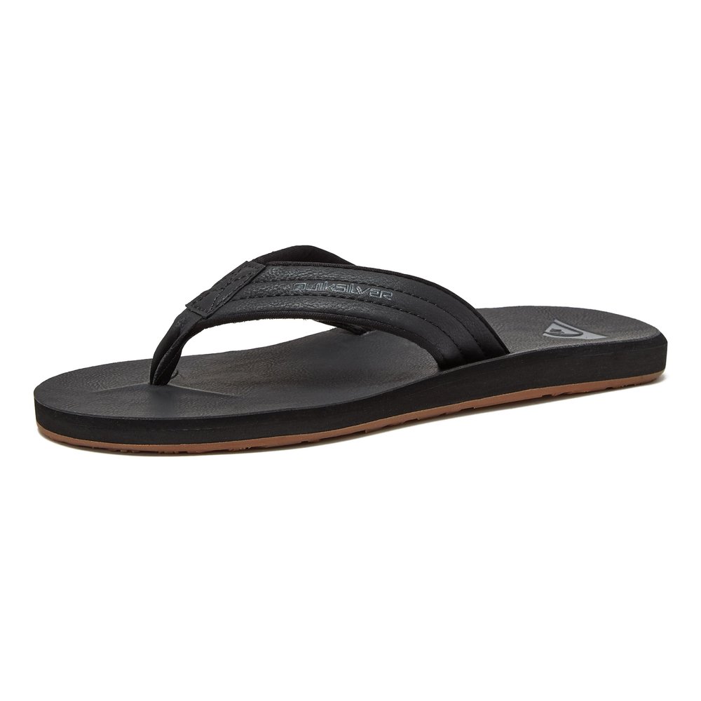 Quiksilver Men's CARVER NUBUCK Sandal, solid black, 8 M US