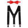 IWEMEK Child Boys Girls Birthday Cake Smash Adjustable Clip On Y Back Elastic Suspender Bow Ties Set Matching Pre Tied Outfit view 1