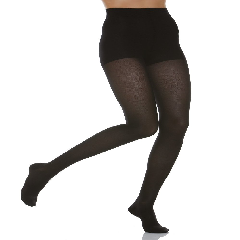 20-30 mmHg Firm Compression Support Pantyhose. Italian Made (Size 2 Black)