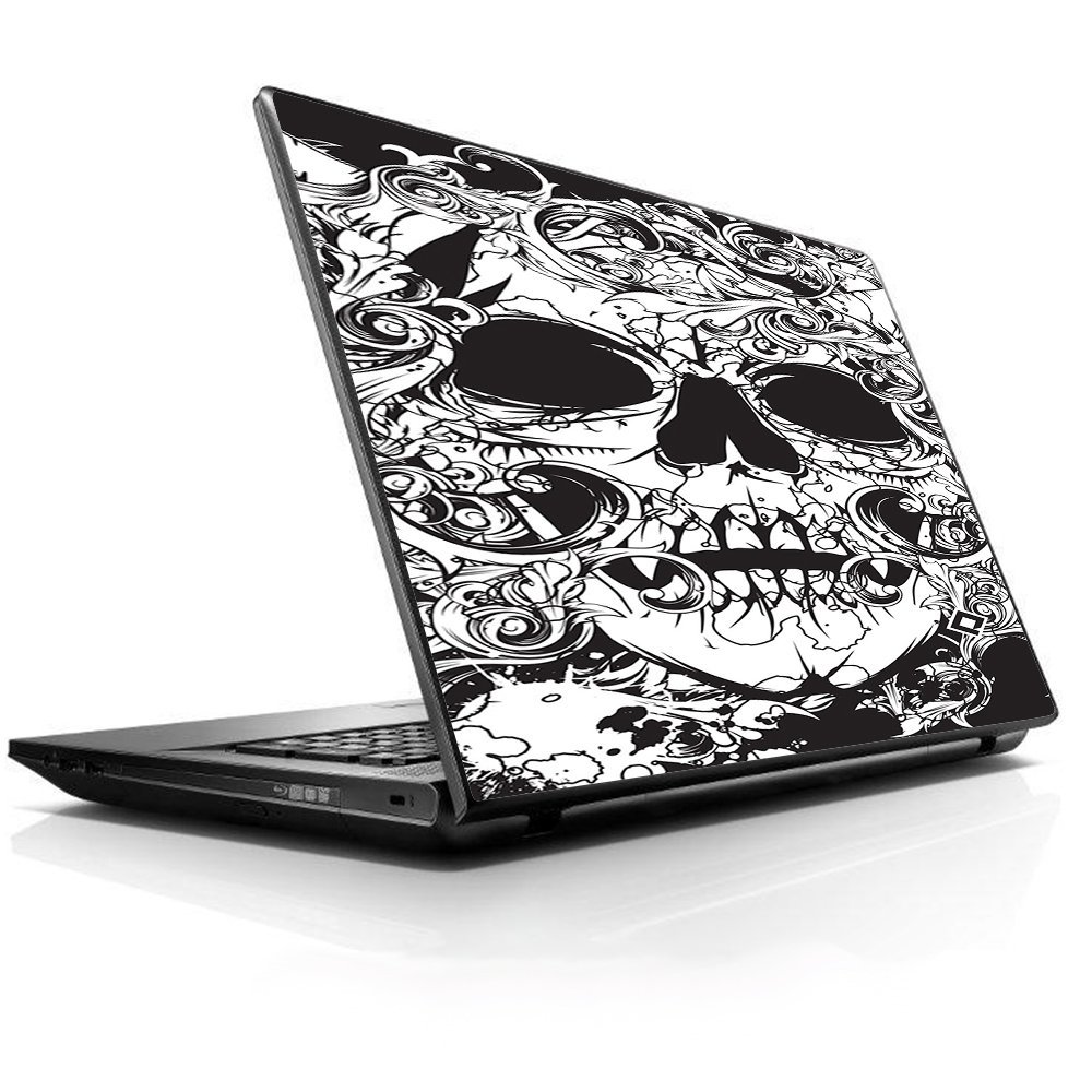 15 15.6 inch Laptop Notebook Skin Vinyl Sticker Cover Decal Fits 13.3" 14" 15.6" 16" HP Lenovo Apple Mac Dell Compaq Asus Acer Crazy Lineart Skull Design