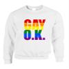 ALLNTRENDS Adult Sweatshirt Gay OK Rainbow Pride Love Lesbian Top (2XL, White) view 1