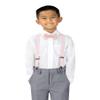 Spring Notion Boys' Elastic Suspenders with Leather Crosspatch Blush Pink Medium view 2