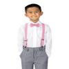 Spring Notion Boys' Elastic Suspenders with Leather Crosspatch Dusty Rose Medium view 2