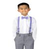 Spring Notion Boys' Elastic Suspenders with Leather Crosspatch Dusty Lavender Small view 2