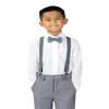 Spring Notion Boys' Elastic Suspenders with Leather Crosspatch Medium Grey Medium view 2