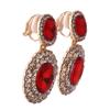 Grace Jun Big Rhinestone Crystal Clip on Earrings Without Piercing for Women Cuff Earrings (Red ear clip) view 2