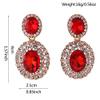 Grace Jun Big Rhinestone Crystal Clip on Earrings Without Piercing for Women Cuff Earrings (Red ear clip) view 3