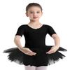 Freebily Girls Ruffle Sleeve Ballet Dance Dress Gymnastic Leotard Skirt with Tutu Dress Classic Dance Costume Dancewear Black 10-12 Years view 3