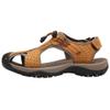 rismart Men's Closed Toe Hiking Sandals Adjustable Hook & Loop Straps Suede Leather Outdoor Trekking Shoes for Summer Walking (Tan, 7) view 2