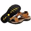 rismart Men's Closed Toe Hiking Sandals Adjustable Hook & Loop Straps Suede Leather Outdoor Trekking Shoes for Summer Walking (Tan, 7) view 4