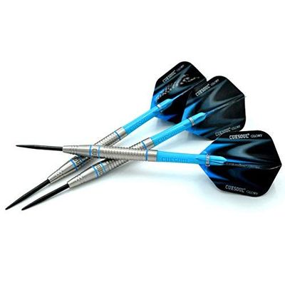 CUESOUL Glory 85% Tungsten 26g Steel Tip Dart Set-Blue line Colored