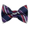 Spring Notion Boys' Pre-tied Woven Bow Tie Small Navy Wine Stripes view 1