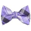 Spring Notion Boys' Pre-tied Woven Bow Tie Large Lilac Plaid view 1