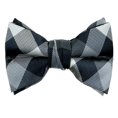 Spring Notion Boys' Pre-tied Woven Bow Tie Medium Checkered Black