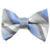 Spring Notion Boys' Pre-tied Woven Bow Tie X-Large Blue Ivory Stripes view 1
