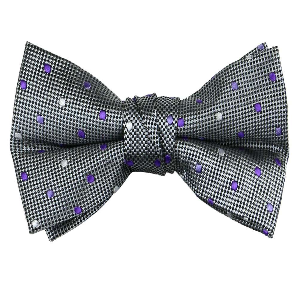 Spring Notion Boys' Pre-tied Woven Bow Tie X-Large Lilac Dotted
