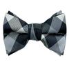 Spring Notion Boys' Pre-tied Woven Bow Tie Large Checkered Black view 1