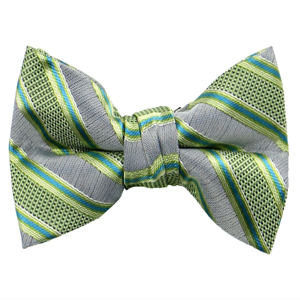 Spring Notion Boys' Pre-tied Woven Bow Tie X-Large Pastel Green Stripes