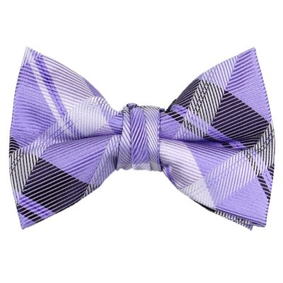 Spring Notion Boys' Pre-tied Woven Bow Tie Small Lilac Plaid