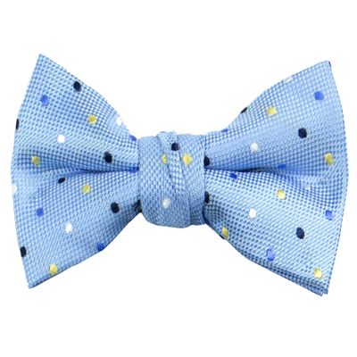 Spring Notion Boys' Pre-tied Woven Bow Tie Medium Light Blue Dotted