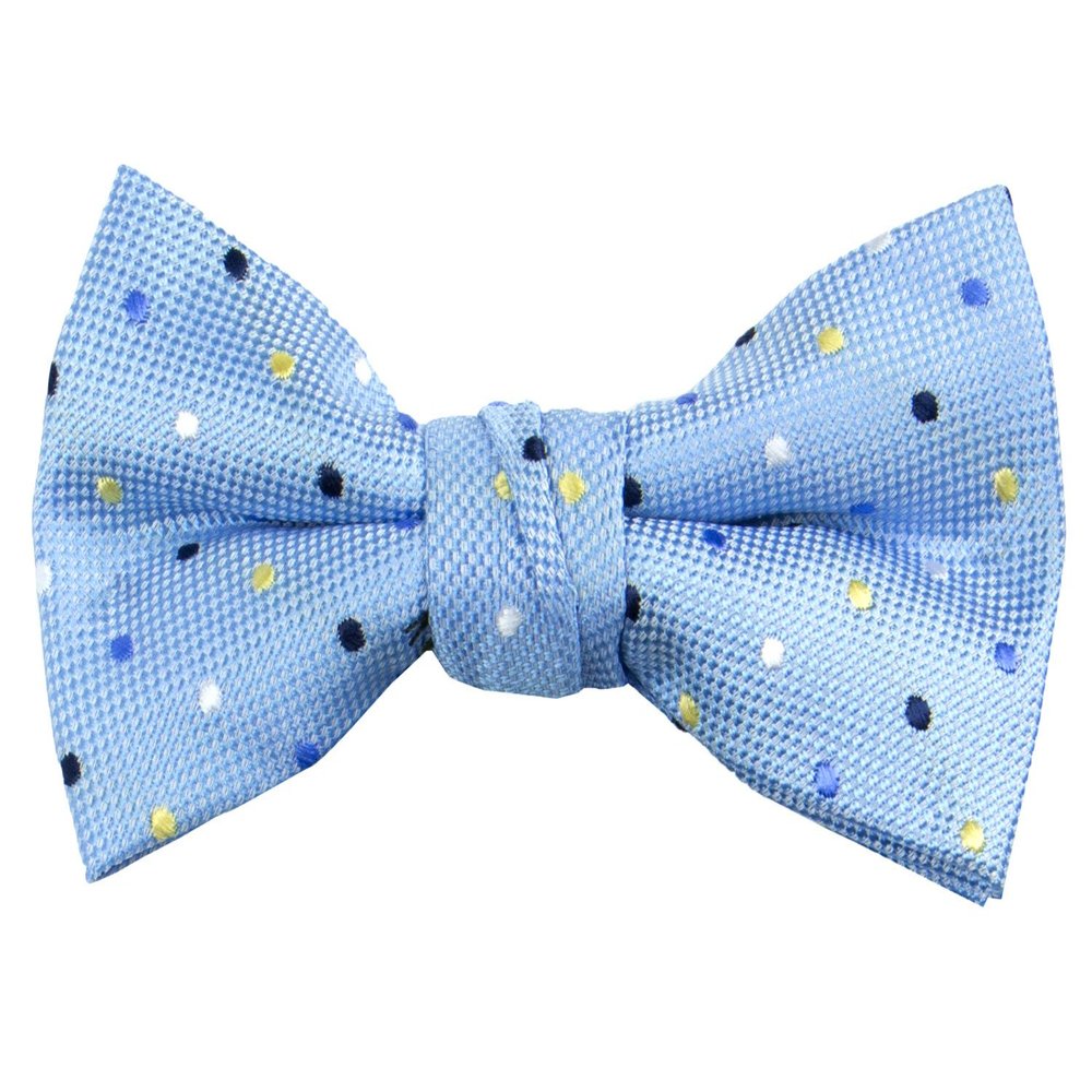 Spring Notion Boys' Pre-tied Woven Bow Tie Medium Light Blue Dotted