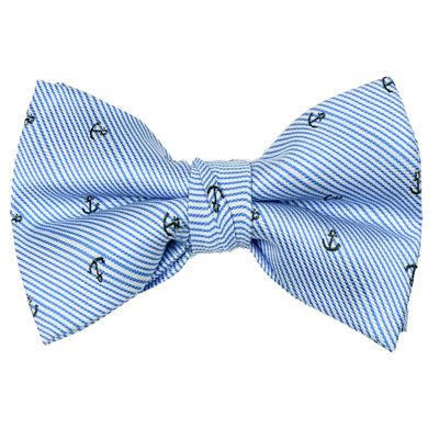 Spring Notion Boys' Pre-tied Woven Bow Tie X-Large Blue Silver Anchor