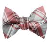 Spring Notion Boys' Pre-tied Woven Bow Tie Medium Pink Grey Checkered view 1