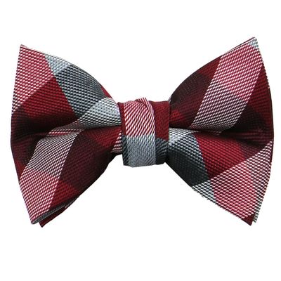 Spring Notion Boys' Pre-tied Woven Bow Tie Medium Checkered Red