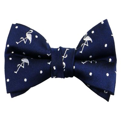 Spring Notion Boys' Pre-tied Woven Bow Tie X-Large Navy Silver Flamingo