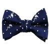 Spring Notion Boys' Pre-tied Woven Bow Tie X-Large Navy Silver Flamingo view 1