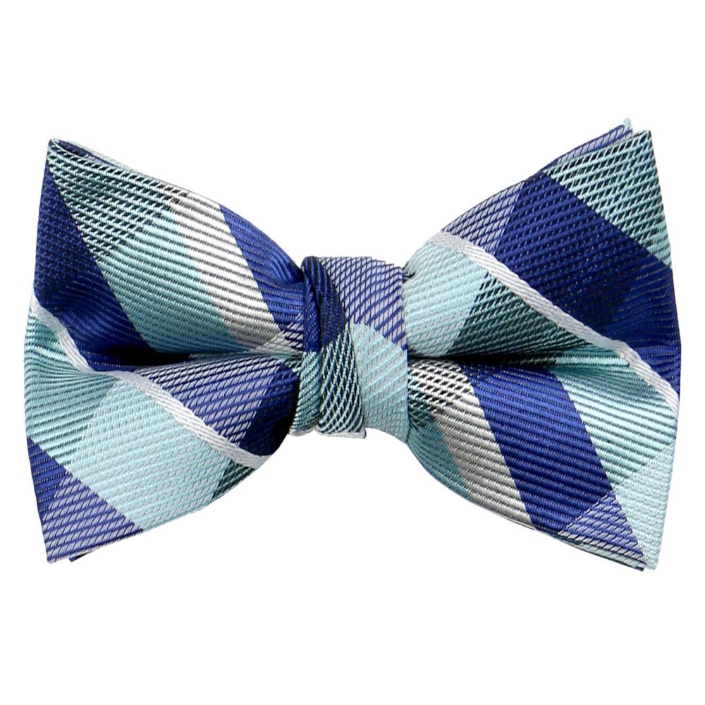 Spring Notion Boys' Pre-tied Woven Bow Tie Small Blue Checkered