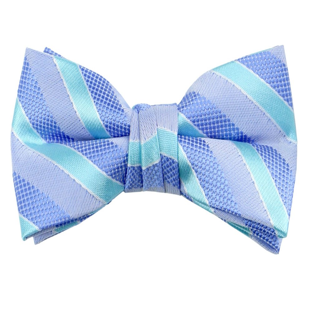 Spring Notion Boys' Pre-tied Woven Bow Tie X-Large Aqua Stripes
