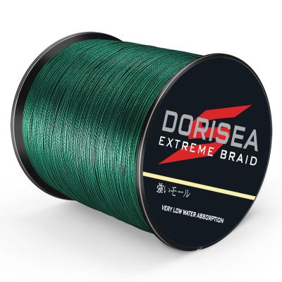 Dorisea Extreme Braid 100% Pe Braided Fishing Line 109Yards-2187Yards 6-300Lb Test Moss Green (2000m/2187Yards 8lb/0.12mm)
