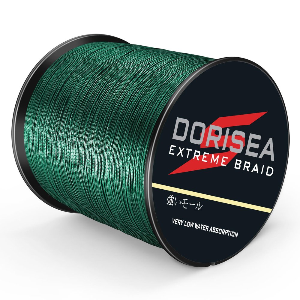 Dorisea Extreme Braid 100% Pe Moss Green Braided Fishing Line 109Yards-2187Yards 6-550Lb Test Fishing Wire Fishing String Incredible Superline Zero Stretch (2000m/2187Yards 80lb/0.48mm)