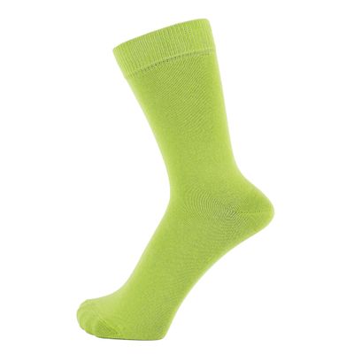 ZAKIRA Finest Combed Cotton Dress Socks in Plain Vivid Colours for Men, Women, 7-12 (US), Lime