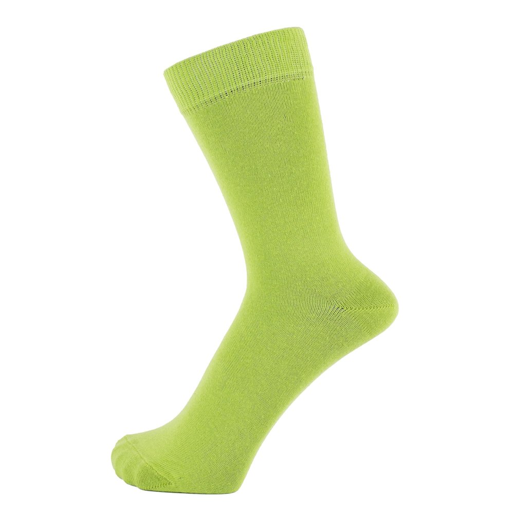 ZAKIRA Finest Combed Cotton Dress Socks in Plain Vivid Colours for Men, Women, 7-12 (US), Lime