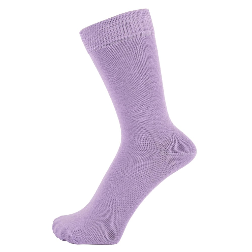ZAKIRA Finest Combed Cotton Dress Socks in Plain Vivid Colours for Men, Women, 7-12 (US), Lilac