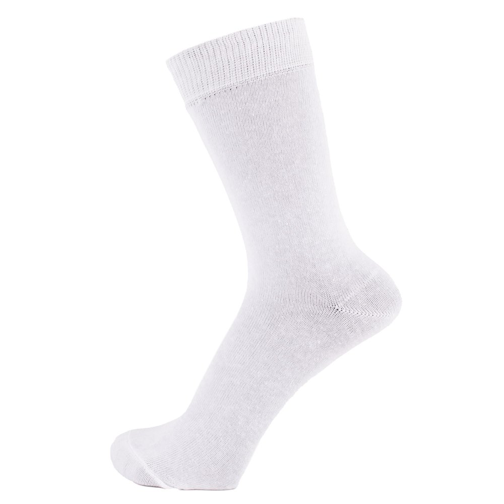 ZAKIRA Finest Combed Cotton Dress Socks in Plain Vivid Colours for Men, Women, 6-9 (US), White