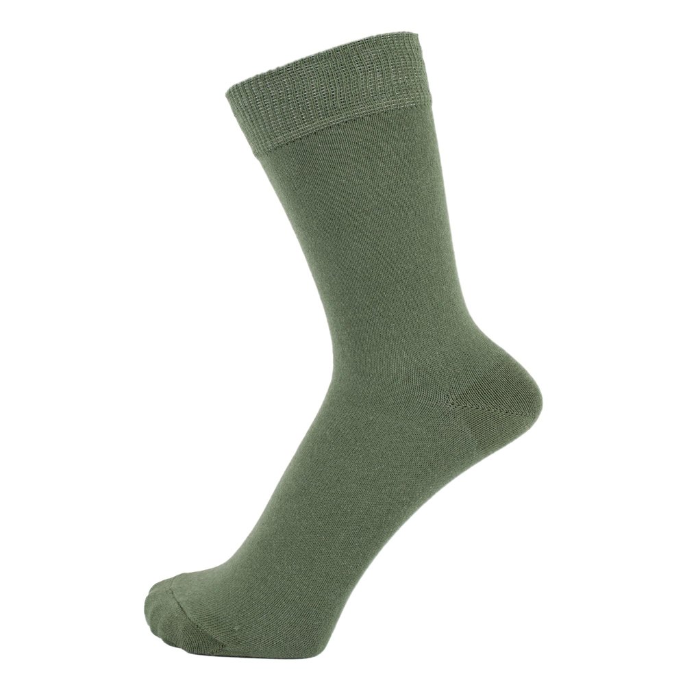 ZAKIRA Finest Combed Cotton Dress Socks in Plain Vivid Colours for Men, Women, 7-12 (US), Army Green