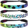 Hipsy Women's Adjustable NO SLIP I Love Soccer Headbands (Rainbow Mixed Soccer 3pk) view 1