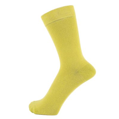 ZAKIRA Finest Combed Cotton Dress Socks in Plain Vivid Colours for Men, Women, 7-12 (US), Yellow Green