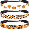 Hipsy Women's Adjustable NO SLIP I Love Soccer Headbands (Orange Mixed Soccer 3pk) view 1