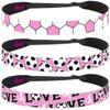 Hipsy Women's Adjustable NO SLIP I Love Soccer Headbands (Light Pink Mixed Soccer 3pk) view 1