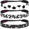 Hipsy Women's Adjustable NO SLIP I Love Soccer Headbands (Black Mixed Soccer 3pk) view 1