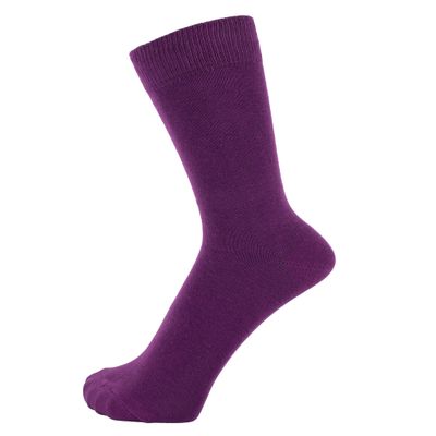 ZAKIRA Finest Combed Cotton Dress Socks in Plain Vivid Colours for Men, Women, 6-9 (US), Purple