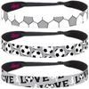 Hipsy Women's Adjustable NO SLIP I Love Soccer Headbands (Grey Mixed Soccer 3pk) view 1