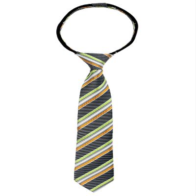 Spring Notion Boys' Pre-tied Woven Zipper Tie X-Large Lime Orange Stripes