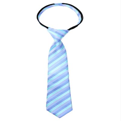 Spring Notion Boys' Pre-tied Woven Zipper Tie Medium Aqua Stripes