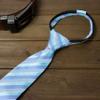 Spring Notion Boys' Pre-tied Woven Zipper Tie Medium Aqua Stripes view 2