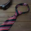 Spring Notion Boys' Pre-tied Woven Zipper Tie X-Large Black Red Stripes view 2
